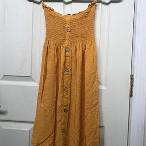 Strapless Yellow Dress